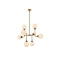 Living District Hanson 8 Lights Pendant In Brass With Frosted Shade LD7038D36BR